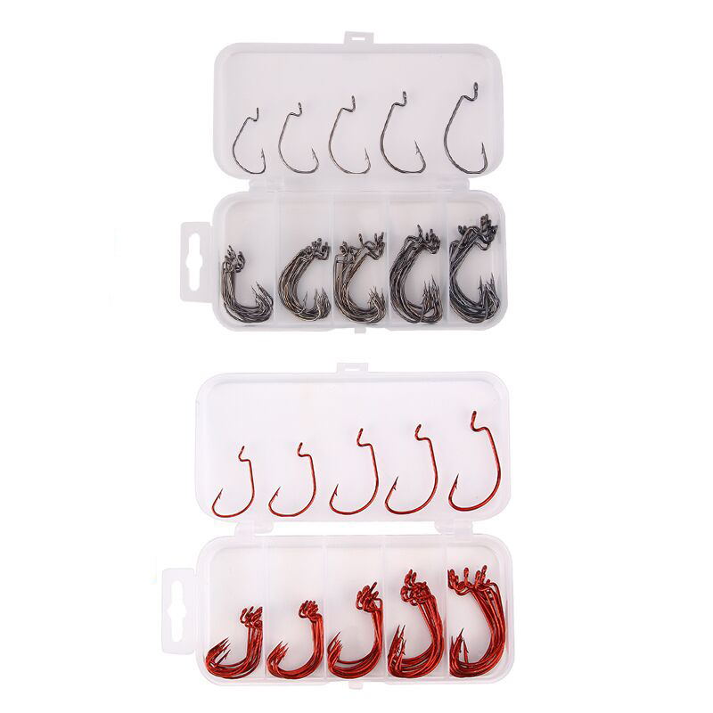 Picture of Luya bait wide belly crank hook Soft Bait hook box 51 pieces crank hook box fishing gear accessories