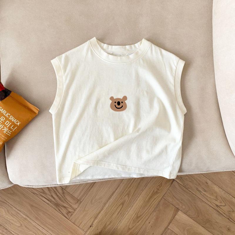 Picture of Children's Cotton Vest Boys and Girls Summer Thin Sleeveless Top Small Children's Baby Round Neck Loose T-shirt