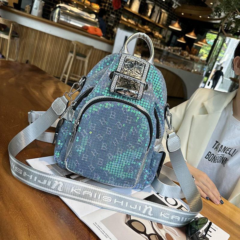 Picture of Western Sequined Fashion Backpack for Women 2025 New Style Versatile Backpack Niche Multi-Purpose Wideband Crossbody Bag Trendy