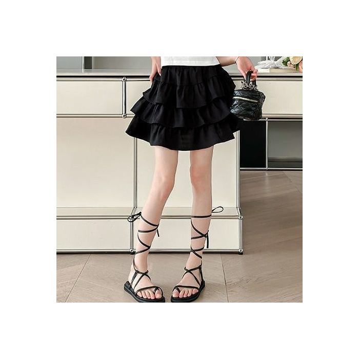 Picture of Girls Summer Suit 2025 New Kidsren's Short-Sleeved T-Shirt Pleated Skirt Two-Piece Set Baby Girl's Culottes Fashionable Summer Dress
