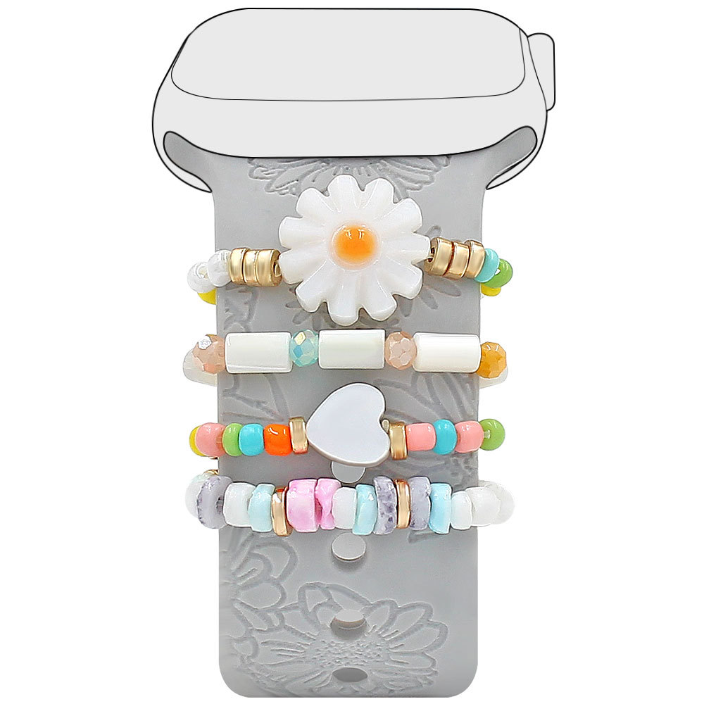 Picture of For Apple Watch Watch Watch Universal Silicone Strap Flower Shell Beads