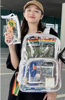 Picture of Cross-border explosions transparent backpack Amazon wholesale export waterproof PVC bag large capacity [selling]]
