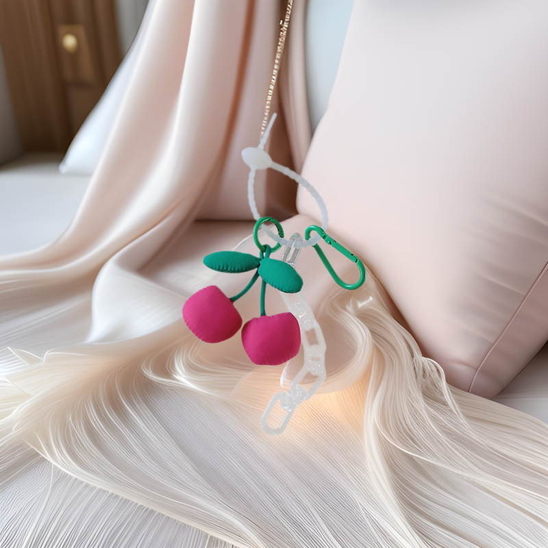 Korean Style New Cute Cherry Pendant Small Jewelry Bag Hanging Internet Popular Creative Cucumber Keychain Schoolbag Accessories