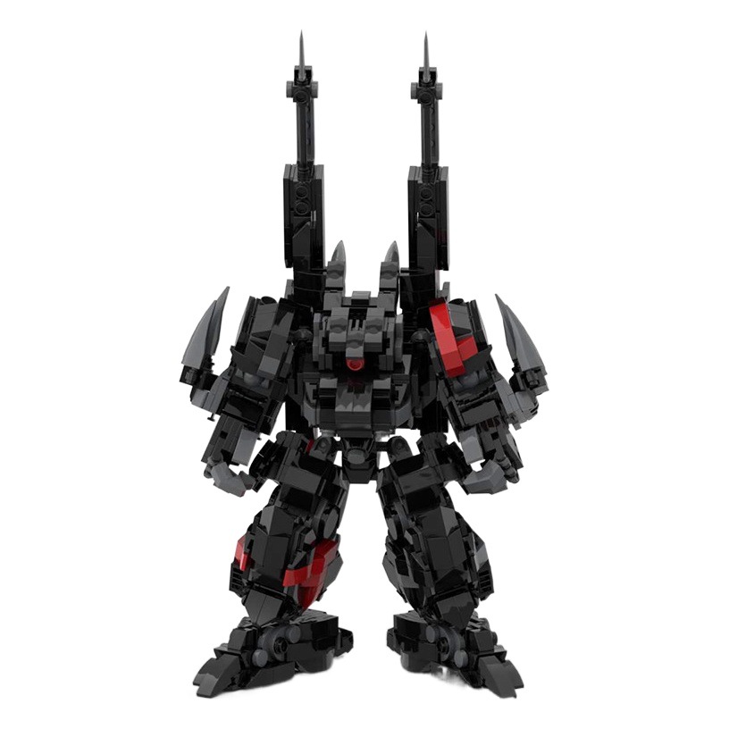 MOC domestic building blocks compatible with Lego fighter armor-Red Shadow Robot warrior large assembled toy gift for men