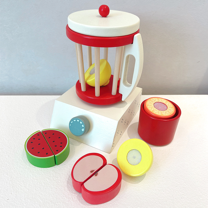 Picture of Wooden Simulation Tea Set Coffee Machine Bread Machine Set Kindergarten Kitchen Role-playing Playhouse Educational Toys