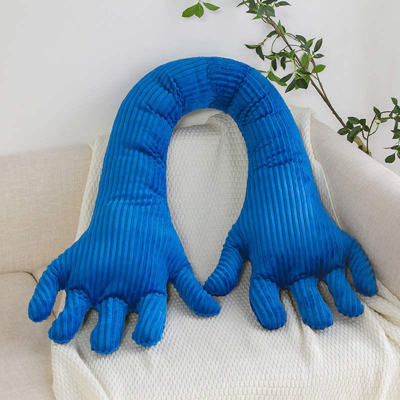 Picture of Creative New Blue Palm Plush Toy Boyfriend Pillow Sofa Long Pillow Lazy Sleeping Clip Pillow