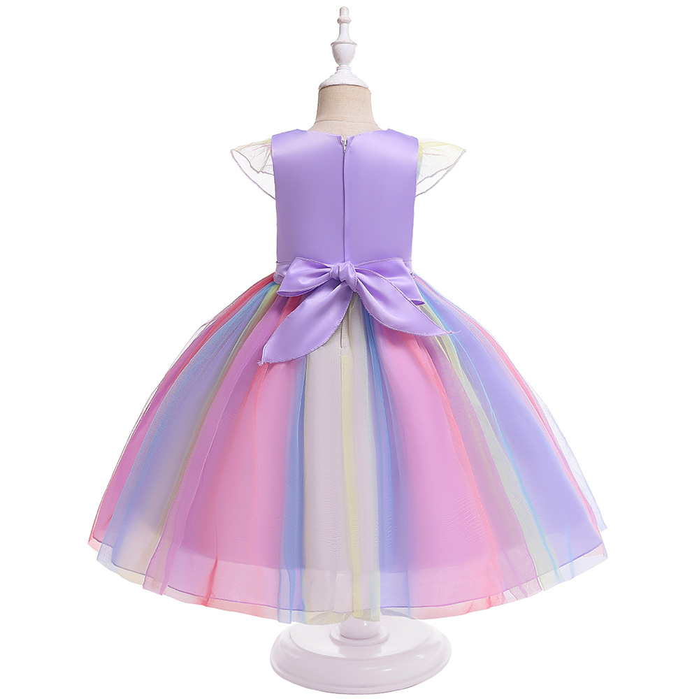 Picture of 2025 Small and Medium-Sized Kidsren's Princess Dress Mesh Dress European and American Amazon Unicorn New Girls Dress Wholesale