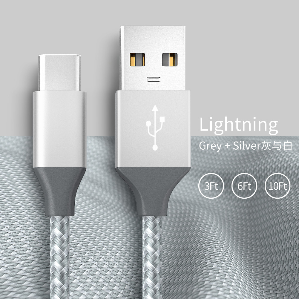 Picture of Fast Charging Data Cable Manufacturer Wholesale Suitable for Apple iPhone Android Mobile Phone Nylon Braided USB Charging Cable