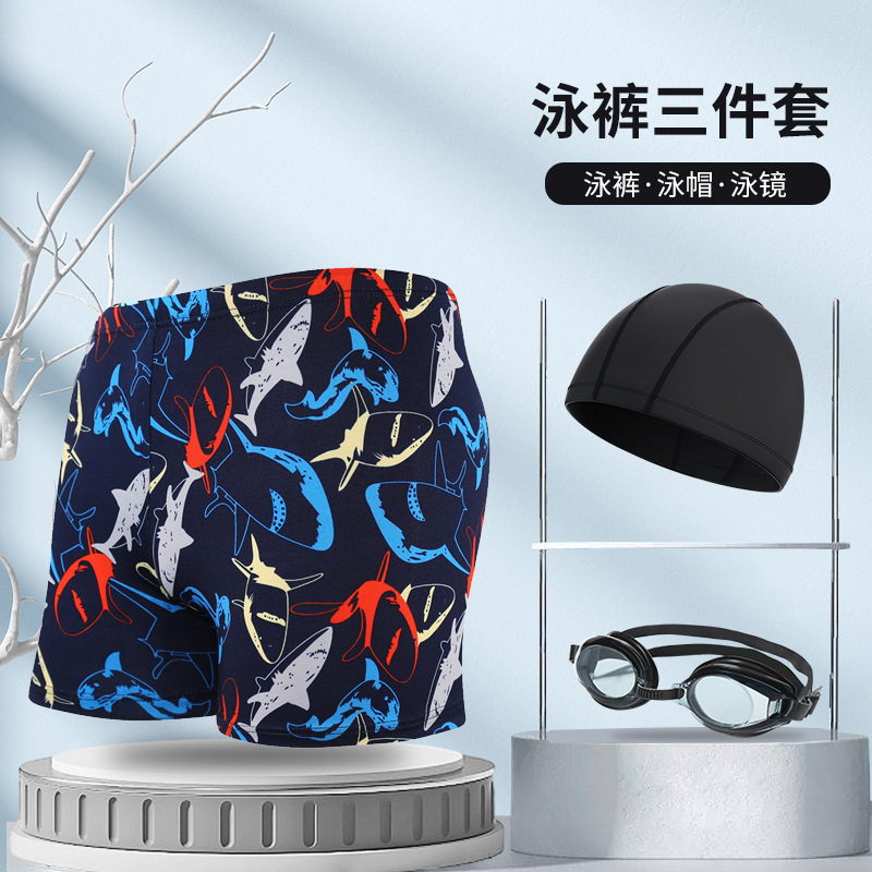 Picture of Explosions swimming trunks adult men's plus size anti-embarrassment boxer men's printing beach hot spring swimming trunks factory wholesale