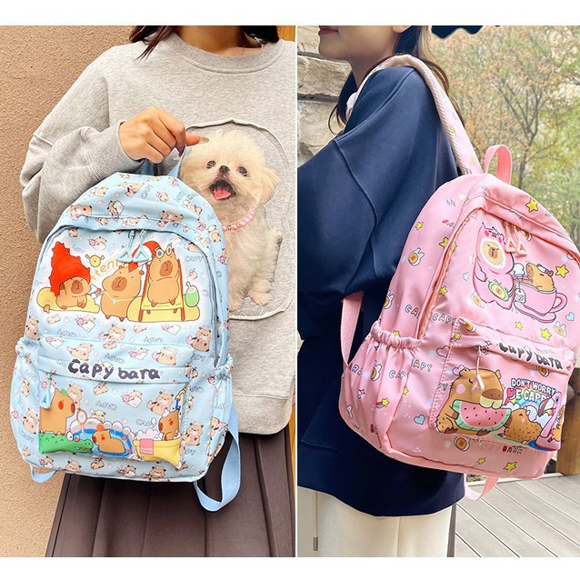 Cartoon Cute Capybara Bag Backpack Printed Kabibala Backpack Large Capacity All-match Student Schoolbag