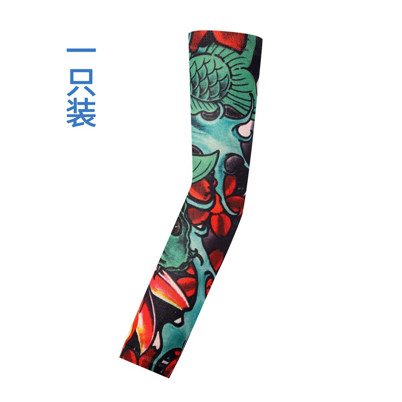 Picture of Outdoor Sleeve Tattoo Sleeve Seamless Men's and Women's Flower Arm Riding Sunscreen Sleeve Tattoo Arm Gifts
