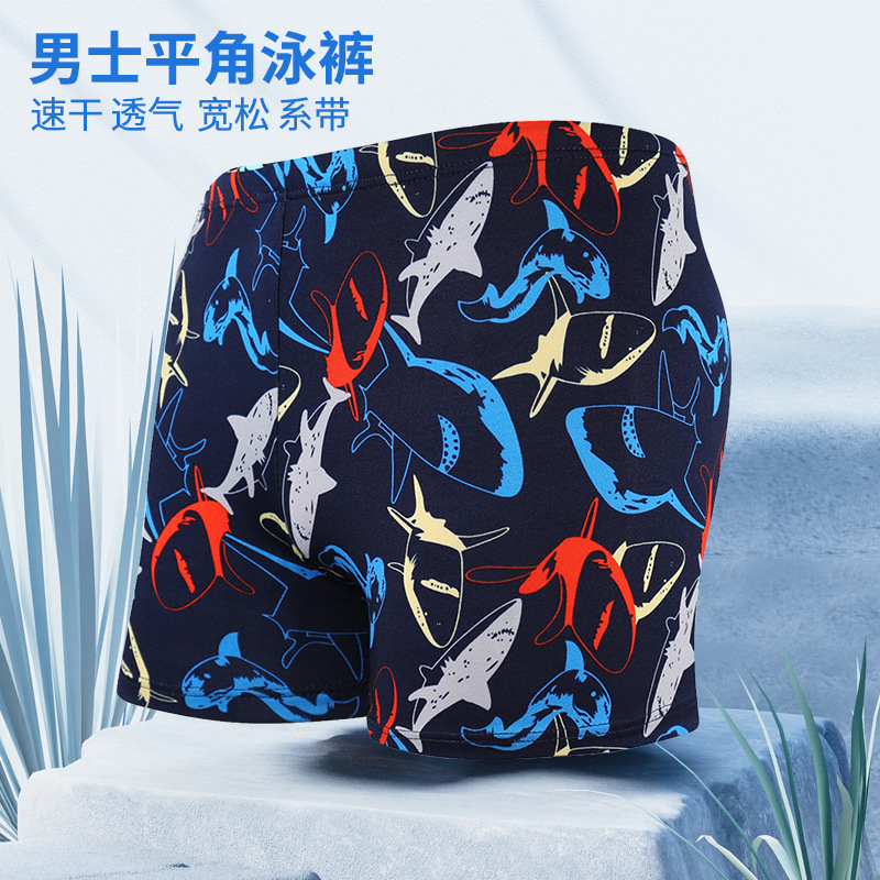 Picture of Explosions swimming trunks adult men's plus size anti-embarrassment boxer men's printing beach hot spring swimming trunks factory wholesale