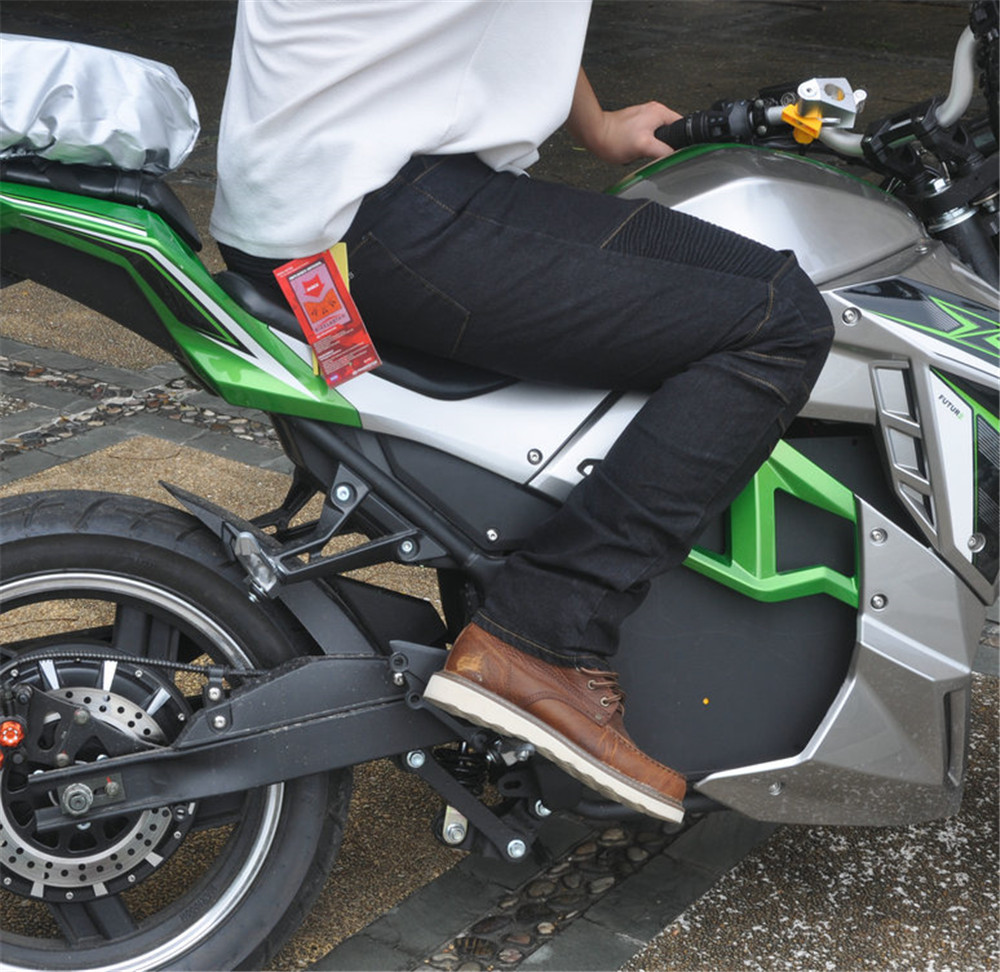 Picture of Motorcycle Riding Pants Denim Racing Pants Straight Slim-Fit Elastic Belt Protector Men's and Women's Off-Road Rider Anti-fall Pants