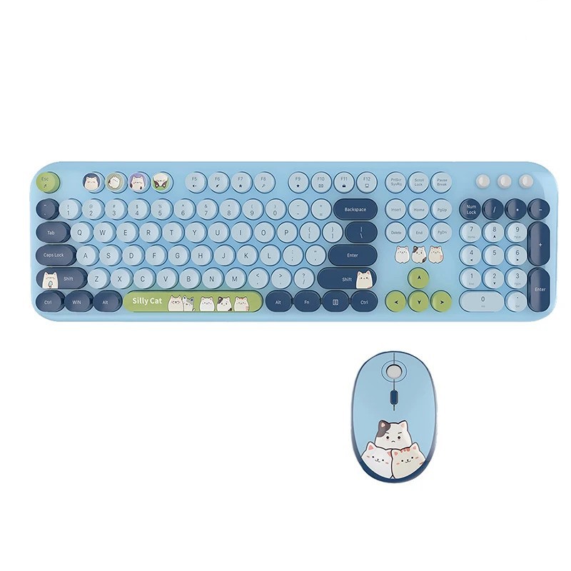Picture of MOFII Skyscraper 2.4G Wireless Keyboard and Mouse Combination Girls Office High Color Value Mute Keyboard and Mouse suit
