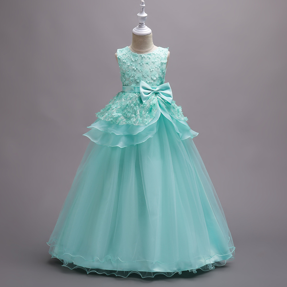 Picture of 2022kids dress explosions flower girl dress Princess dress children's skirt a generation of hair