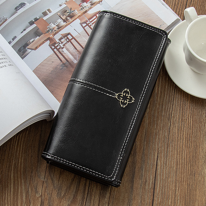 Picture of Women's Wallet Long Retro European and American Zipper Large Capacity Multi-card Foreign Trade Multi-function Two-fold Student Clutch Bag