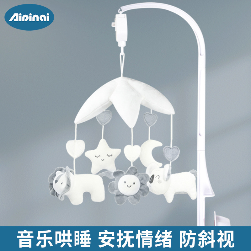 Picture of Newborn Bedside Rattle Baby Carriage Rotating Music Bed Hanging Bed Bell Baby Soothing Pendant Hanging Doll
