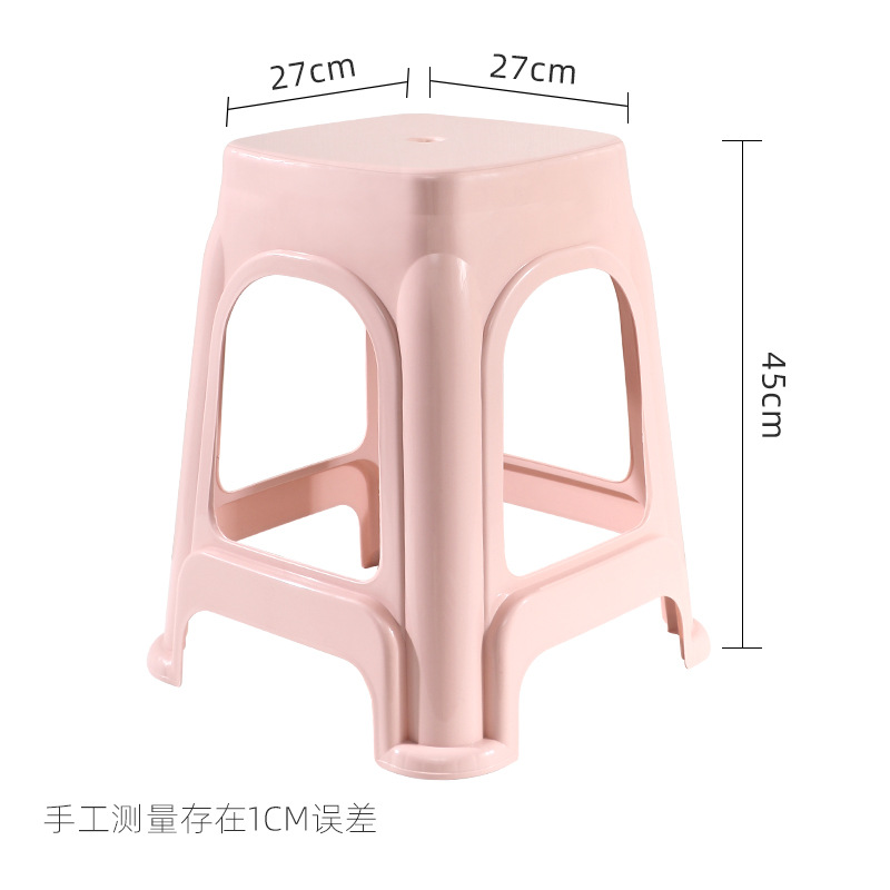 Picture of Thickened plastic stool household chair square stool plastic adult bench simple high stool stackable stool wholesale
