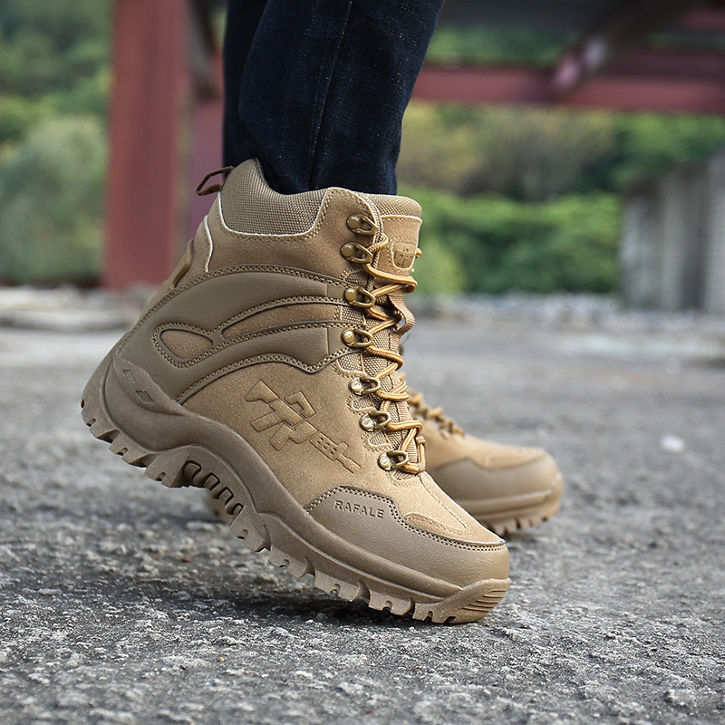 Picture of Wholesale Autumn Foreign Trade Large Size High-Top Outdoor Combat Boots Delta Hiking Shoes Camping Desert Boots Military Tactics