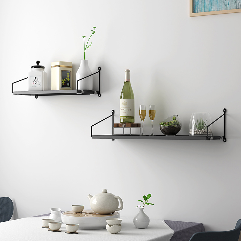 Picture of Punch-free Wall Storage Rack Bedside Projector Laminated Board Wall Hanging Board Living Room Wall Hanging Board