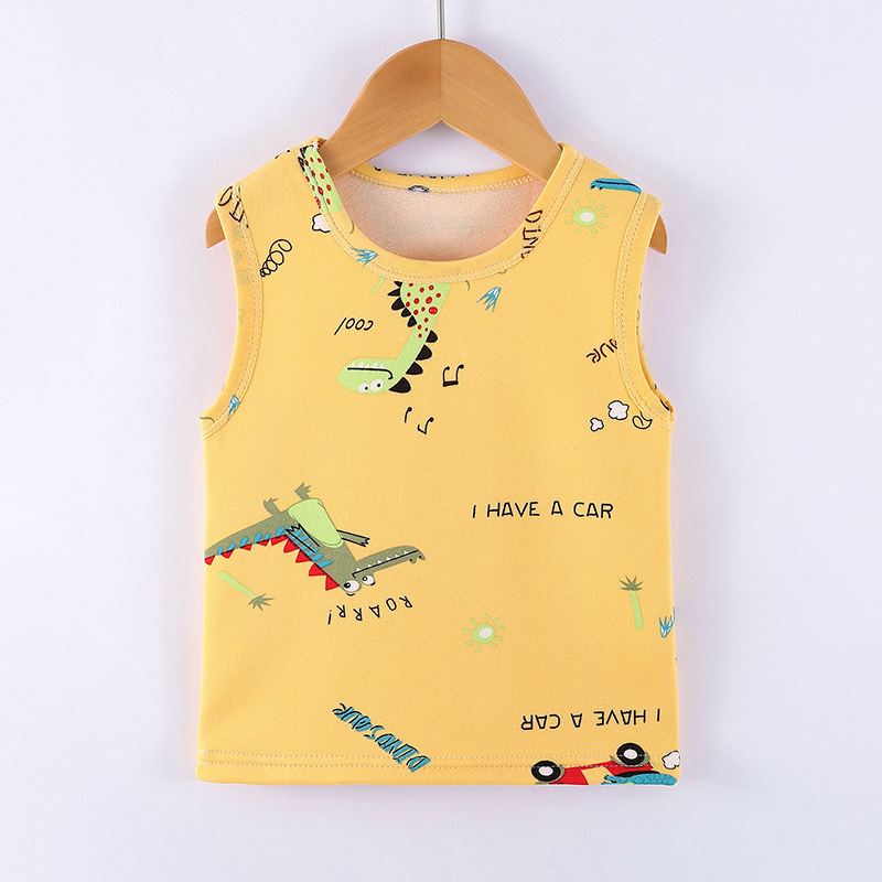 Picture of Children's fleece-lined Vest for Autumn and Winter 2024 Boys and Girls Thickened Warm Base Vest Children's Vest Baby Sleeveless Corner