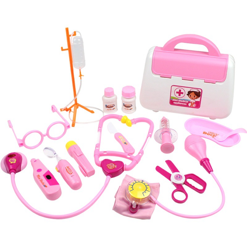 Explosions small doctor toy play stethoscope children's injection play house girl medical box nurse tool wholesale