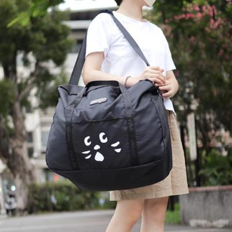 Surprised Cat Cartoon Cute Folding Large Capacity Luggage Bag Portable Travel Bag Men's and Women's Travel Bag Fitness Bag Ready Stock