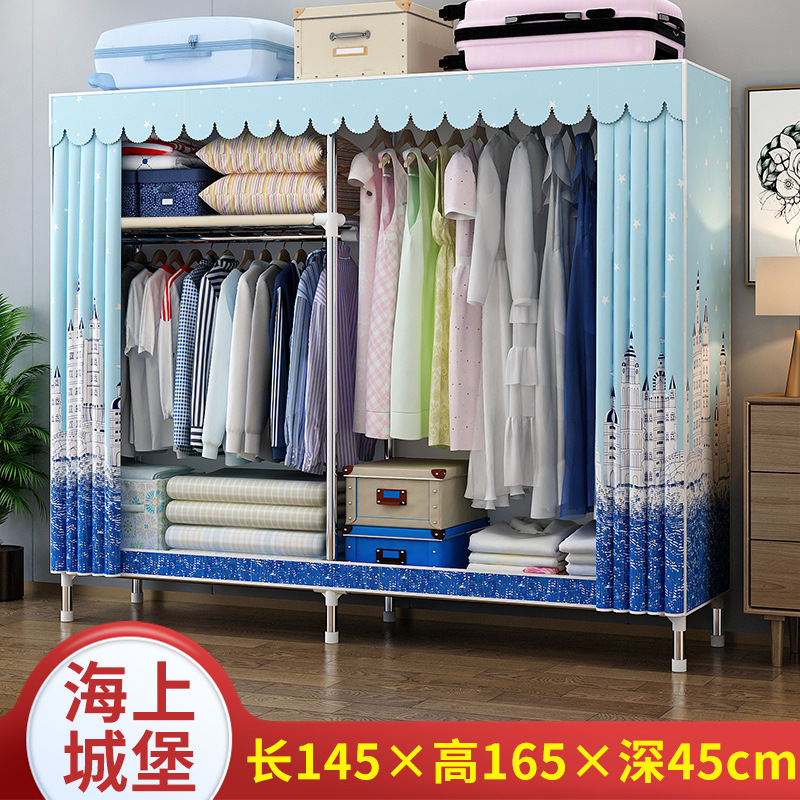 Picture of 2025 New Steel Pipe Fabric Wardrobe Simple Assembly Wardrobe Home Bedroom Cabinet Rental Single Wardrobe
