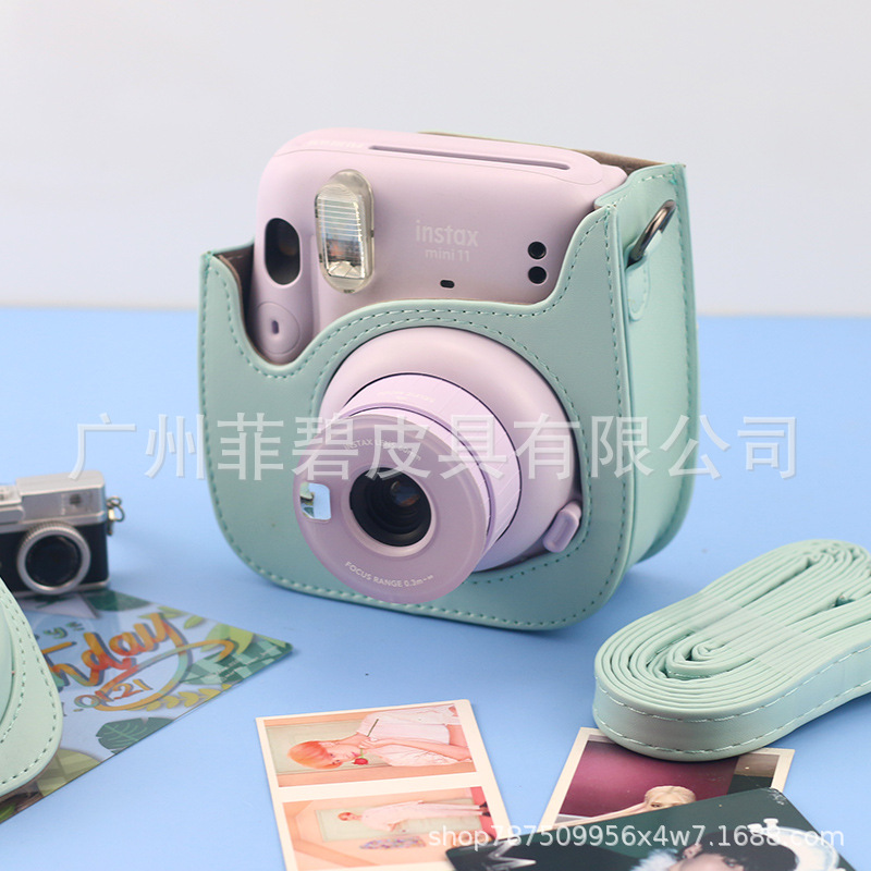 Picture of Angry Duckling Camera Bag Universal mini8/9 mini11 PU Camera Bag Solid Color Cartoon Camera Storage Bag