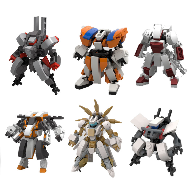 Picture of MOC building blocks compatible with Lego minicomputer MOC assembled robot puzzle creative eight-claw gold exoskeleton