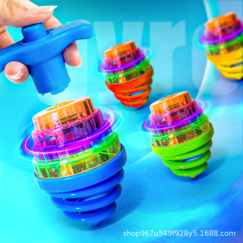 Picture of Children's toys music lights off colorful luminous gyro rotating toys boys and girls stall hot cross-border wholesale