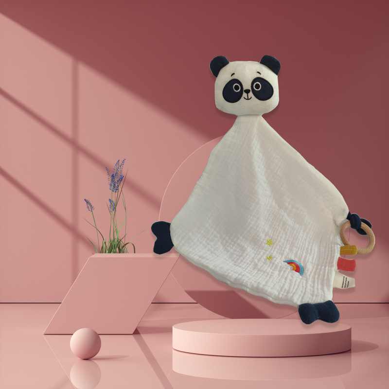 Picture of Baby comfort towel bean label can be imported to coax sleep doll baby early education to comfort doll cartoon doll wholesale