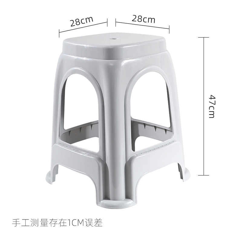 Picture of Thickened plastic stool household chair square stool plastic adult bench simple high stool stackable stool wholesale