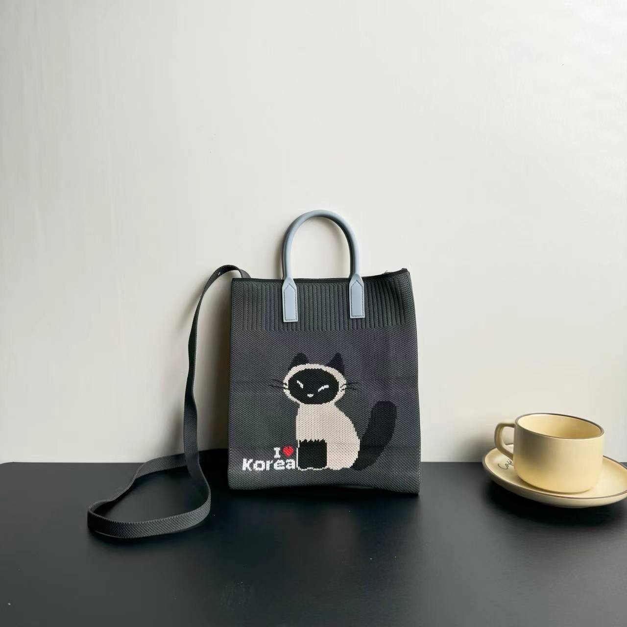 Picture of New Large Capacity Knitted Bag Advanced Sense Ins Mobile Phone Bag Niche Shoulder Crossbody Bag Cartoon Fashion Handbag