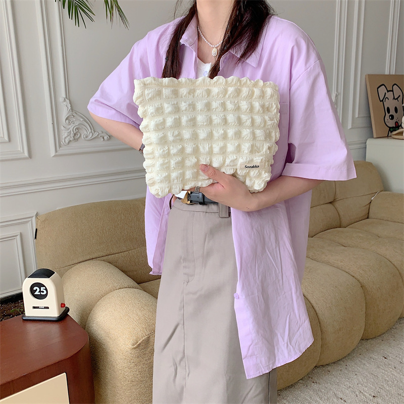 Picture of Cosmetic Bag high-looking bubble cloud large capacity cosmetic bag canvas cosmetic storage travel wash bag