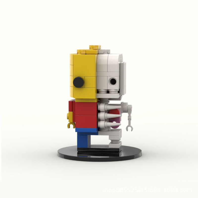 Picture of MOC Building Block Toy Compatible with Lego Square Head Assembled Gift Undo Half-Planing Skull Little Man