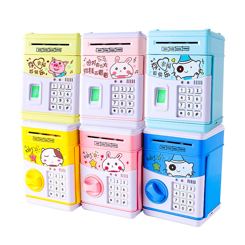 Internet red creative children's piggy bank large-capacity fingerprint password piggy bank can only enter and not fall-proof