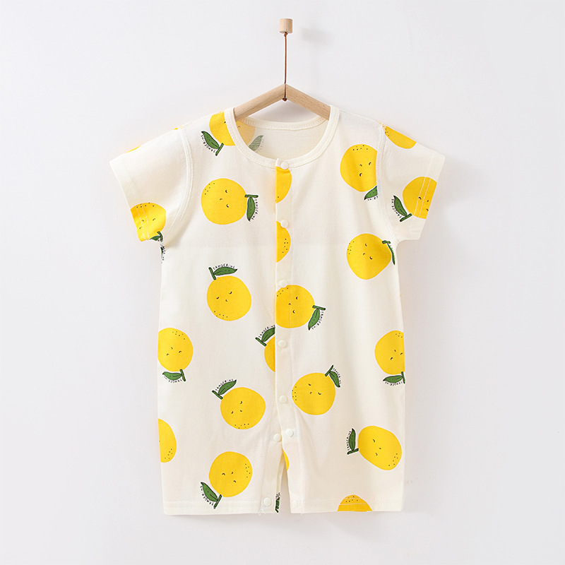 Picture of Spring and Summer Thin Children's Climbing Suit Outer Wear Pure Cotton Newborn Short-sleeved Baby Class A Baby Clothes All-in-one