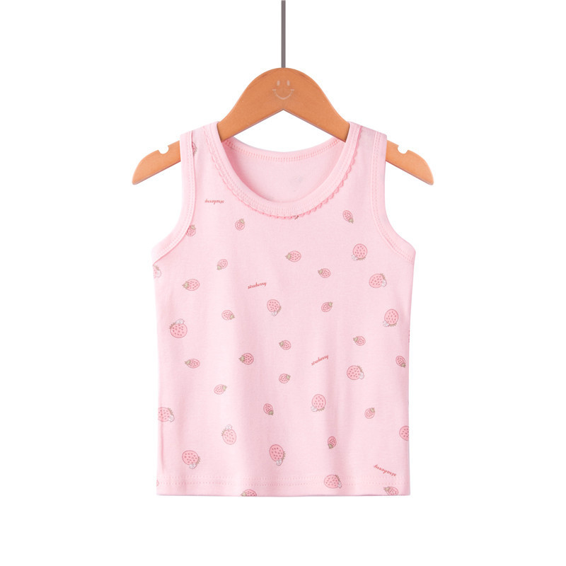 Picture of Children's Pure Cotton Vest Printed Ribbed Boys and Girls Summer Thin Sports Sling Outer Wear Bottoming Intimates for Small and Medium-Sized Kidsren