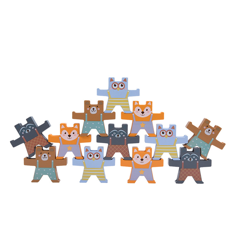 Picture of Early Education Enlightenment Monkey Balance Building Block Game Wooden Children's Hand-Eye Coordination Balance Ability Training Educational Toys