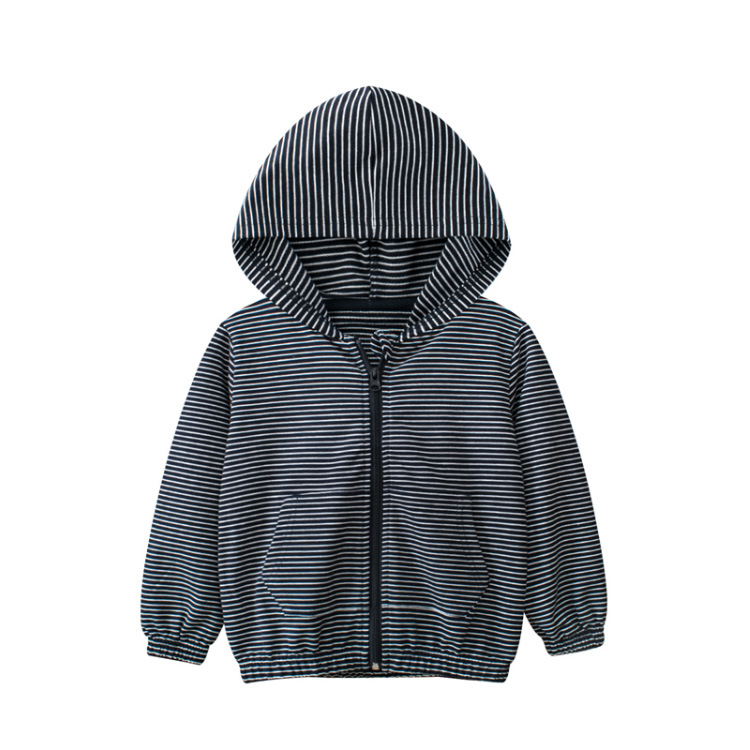 Picture of 27Kids children's clothing boys' all-match striped cardigan coat 2024 spring new Korean style children's hoodie wholesale