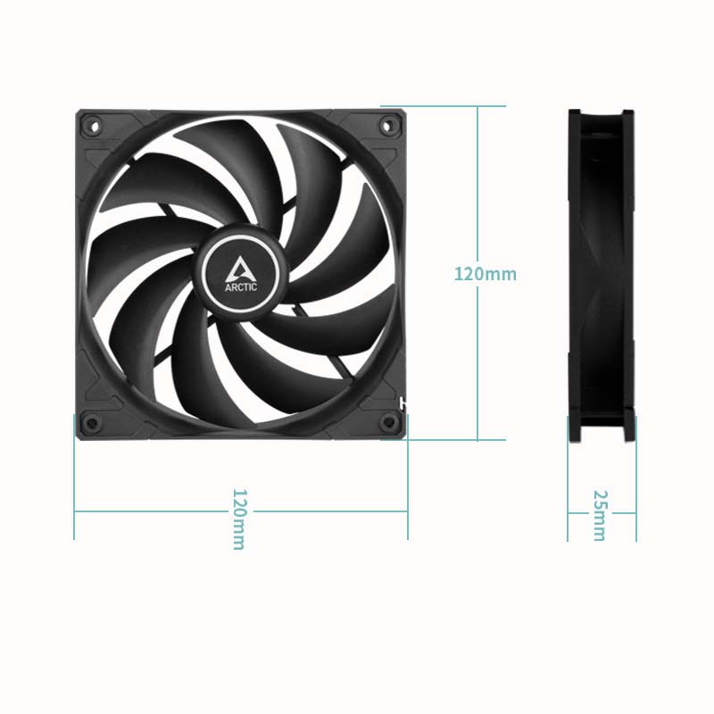 Picture of ARCTIC F12 3-pin interface 12cm fixed speed version fan desktop computer two-way installation chassis cooling fan