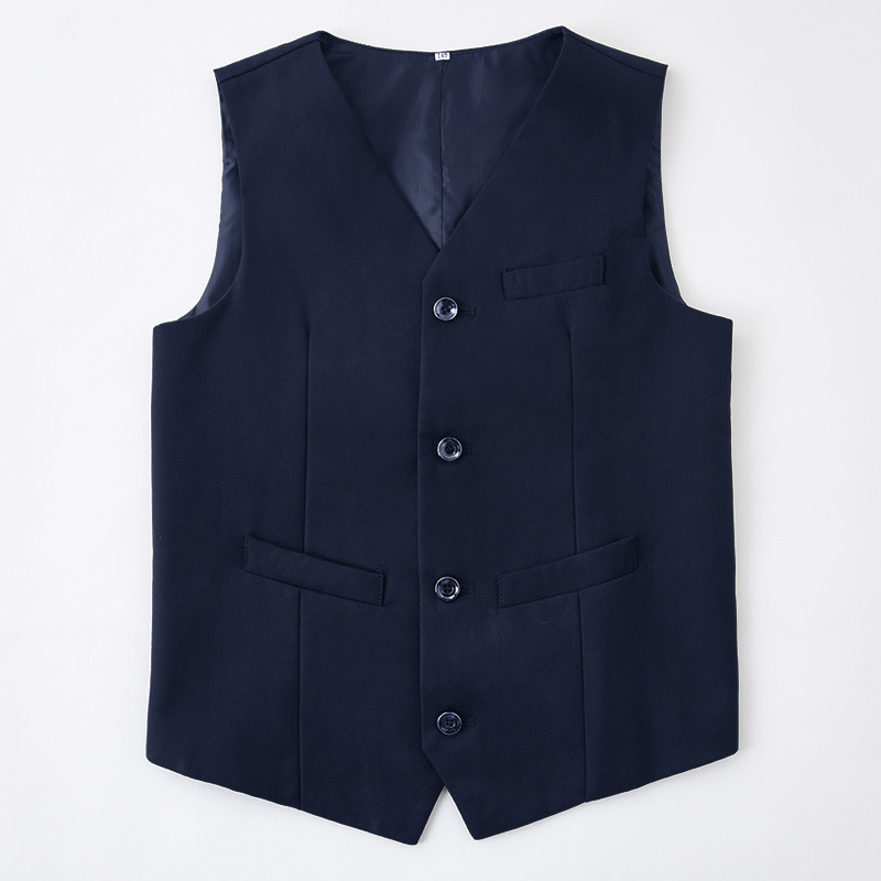 Picture of Children's Black Suit Vest Boy Flower Girl Dress Performance Clothing British Style Pure Color Vest Drop Shipping