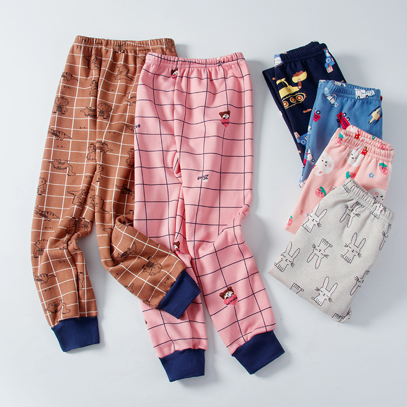 Picture of Children's Warm Pants Fleece-lined Thickened Boys' and Girls' Autumn and Winter Pants Baby's Inner Wear Children's Sleeping Pants Leggings