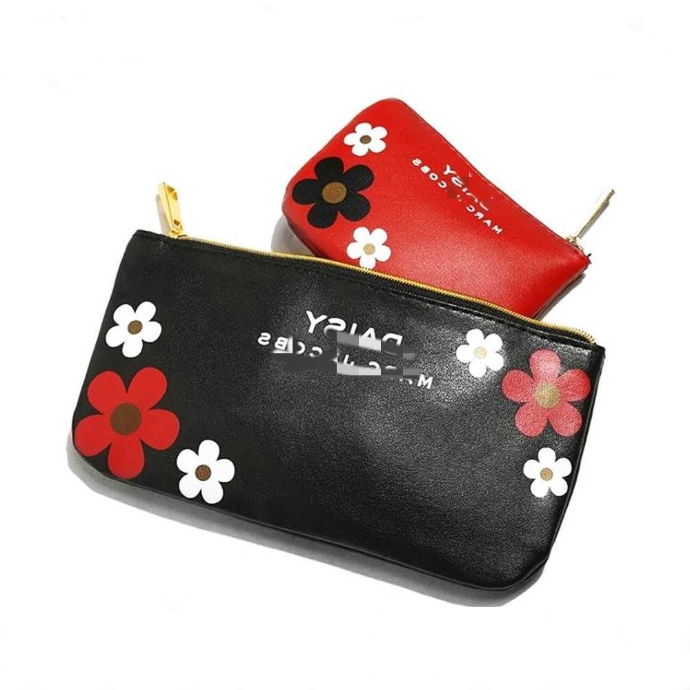 Japanese Magazine Style Pu Material Red and Black Cosmetic Bag Two-Piece Set Girls Home Travel Storage Mini Coin Purse