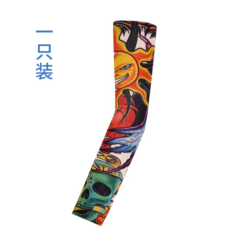 Picture of Outdoor Sleeve Tattoo Sleeve Seamless Men's and Women's Flower Arm Riding Sunscreen Sleeve Tattoo Arm Gifts