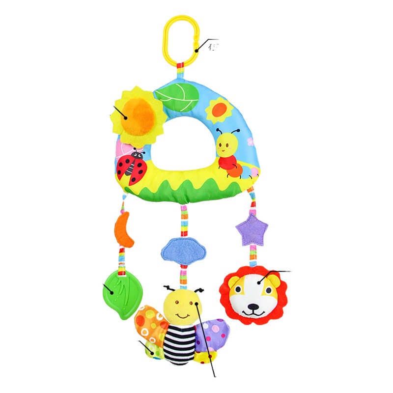 Aipinqi New Rainbow Car Hanging Toy Crib Bell Soothing Plush Toy Baby Rattle Manufacturer Ready Stock