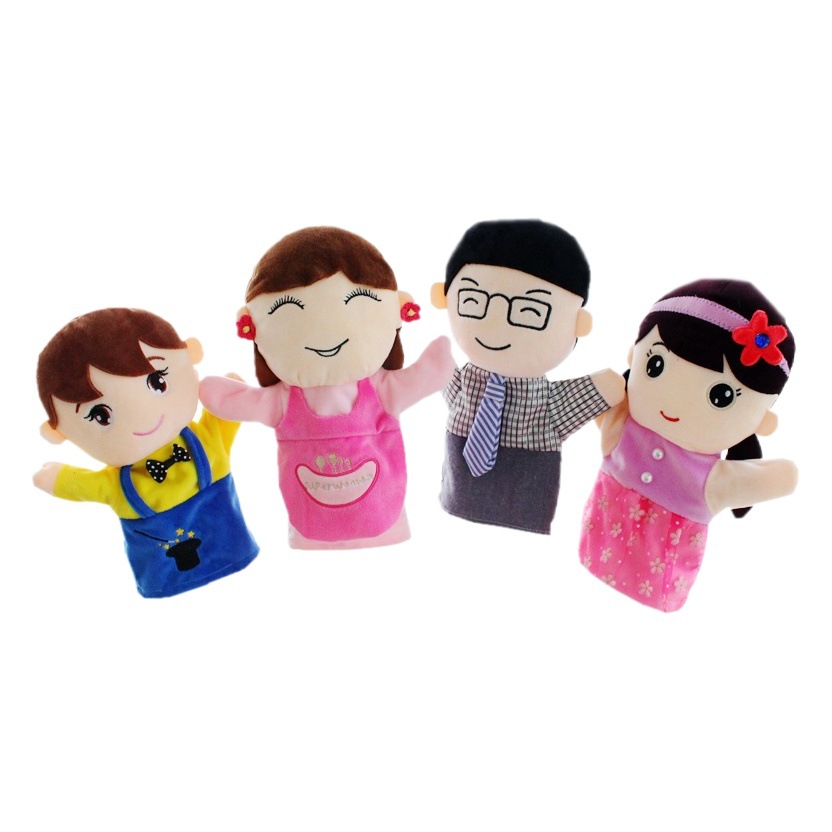 A Family of Hand Puppet Dolls, Plush Toys, Six Sets of Hand Cloth Dolls, Kindergarten Table Speech Stories, Cross-Border Ready Stock