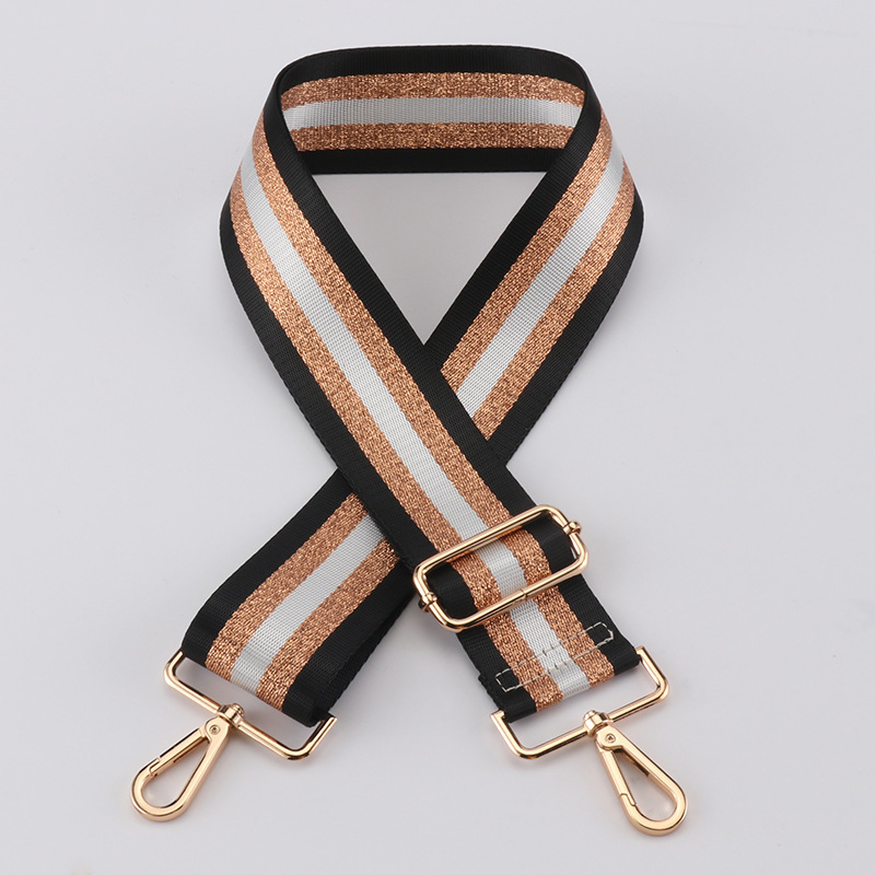 Picture of Bag shoulder strap crossbody strap adjustable widened shoulder strap gold silk jacquard bag strap
