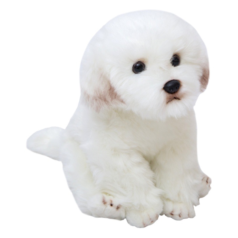 Simulation marzis dog doll cute plush toy white dog decoration soothing doll birthday gift